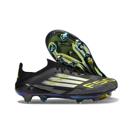 adidas Scarpe da Calcio F50 + FG Nero Core Ferro Metallizzato Limone Lucido