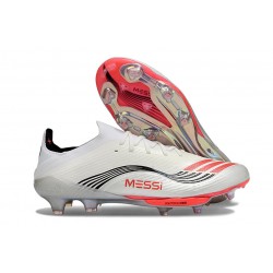 adidas F50 + FG MESSI Ftwr Bianco Rosso Lucido Argento Metallico