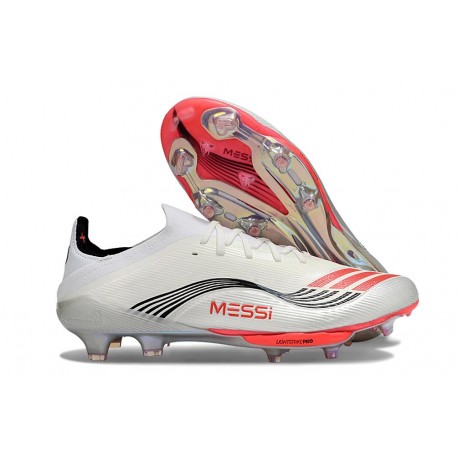 adidas F50 + FG MESSI Ftwr Bianco Rosso Lucido Argento Metallico