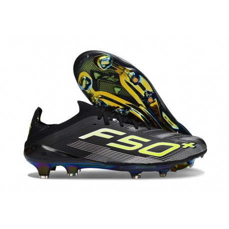 adidas Scarpe F50 + FG Nero Core Ferro Metallizzato Limone Lucido