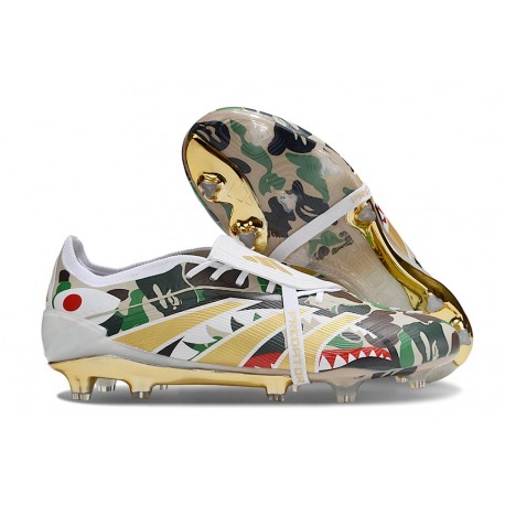 Adidas Predator Foldover Tongue Elite FG Bianco Nero Verde Oro