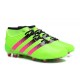 2016 Scarpini Calcio Adidas ACE 16.1 Primeknit FG/AG - Verde Solar Rosa Shock Nero