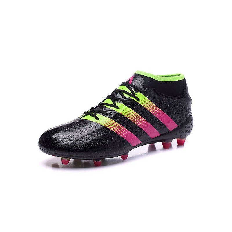 2016 Scarpini Calcio Adidas ACE 16.1 Primeknit FG AG Nero Rosa Volt