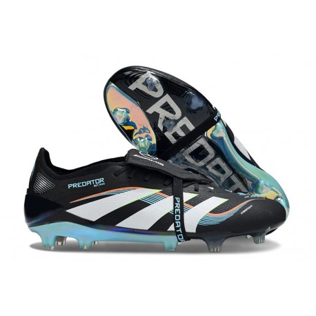 Adidas Predator Foldover Tongue Elite FG Noir Blanc Bleu