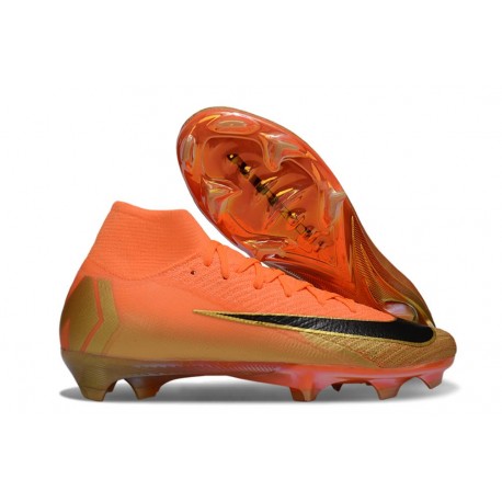 Scarpa da Calcio Nike Mercurial Superfly 10 Elite FG Arancione Nero Oro