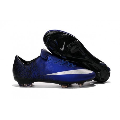 2016 Scarpa da calcio per terreni duri Nike Mercurial Vapor X - Uomo Blu Royal Intenso Argento Metallico Blu Racer