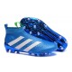Nuovi Scarpette da Calcio Adidas Ace 16+ Purecontrol FG / AG Blu Bianco