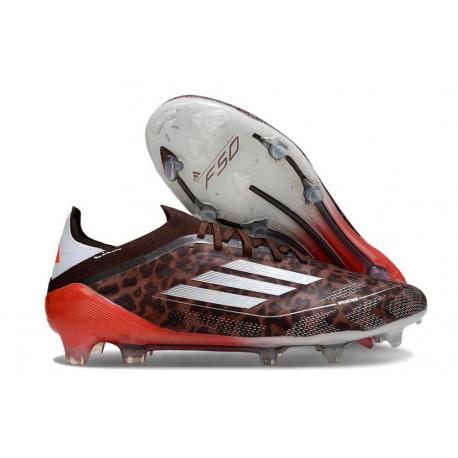 adidas F50 Elite FG Nuovo Leopardo Argento Rosso