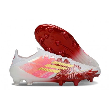 adidas F50 Elite FG Nuovo Bianco Rosso Oro