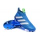 Nuovi Scarpette da Calcio Adidas Ace 16+ Purecontrol FG / AG Blu Bianco