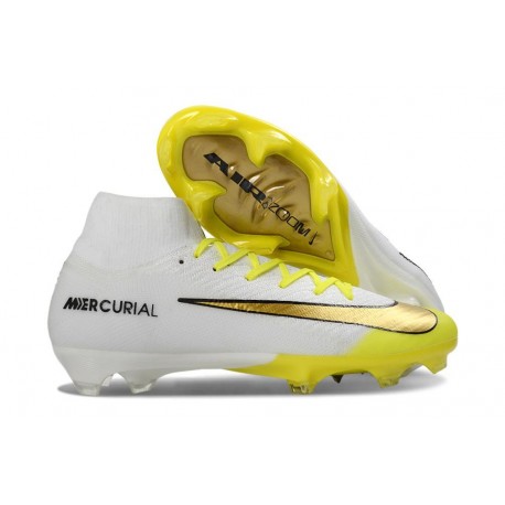 Nike Zoom Mercurial Superfly X Elite FG Bianco Oro Giallo