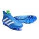 Nuovi Scarpette da Calcio Adidas Ace 16+ Purecontrol FG / AG Blu Bianco