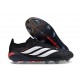 Adidas Predator 26 Elite Low FG Nero Bianco Rosso