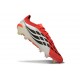 Adidas Predator 26 Elite Low FG Rosso Lucido Nero Core Ftwr Bianco