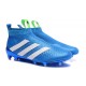 Nuovi Scarpette da Calcio Adidas Ace 16+ Purecontrol FG / AG Blu Bianco