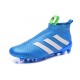 Nuovi Scarpette da Calcio Adidas Ace 16+ Purecontrol FG / AG Blu Bianco