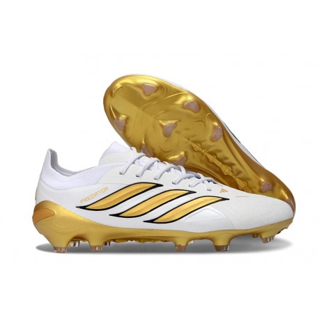 Adidas Predator 26 Elite Low FG Bianco Oro