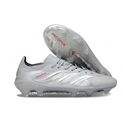 Adidas Predator 26 Elite Low FG Grigio Argento