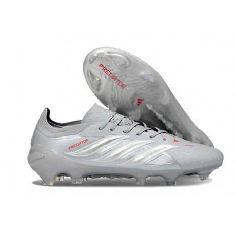 Adidas Predator 26 Elite Low FG Grigio Argento