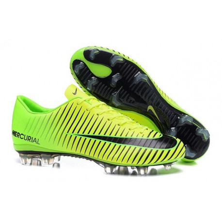 2016 Scarpe Calcio - Nike Mercurial Vapor XI FG Verde Nero