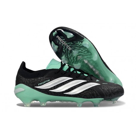 Adidas Predator 26 Elite Low FG Nero Bianco Verde