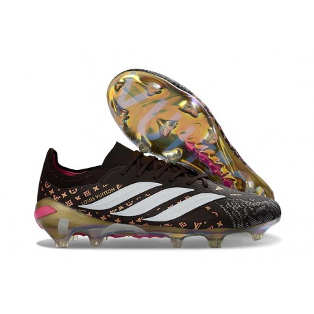 Scarpe da Calcio Adidas Predator Elite L FG Nero Bianco Oro