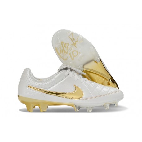 Scarpe da Calcio Nike Tiempo Maestro Elite FG Bianco Oro