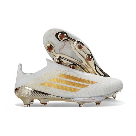 adidas Scarpa F50+ Senza Lacci FG Uomo Bianco Oro