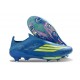 adidas Scarpa F50+ Senza Lacci FG MESSI Team Blu Royal Giallo Solare Semi Blu Burst