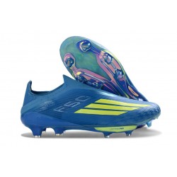 adidas Scarpa F50+ Senza Lacci FG MESSI Team Blu Royal Giallo Solare Semi Blu Burst