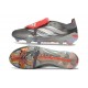Scarpa Adidas Predator 26 Elite FT FG Ferro Metallizzato Zero Metallico Rosso Lucido
