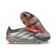 Scarpa Adidas Predator 26 Elite FT FG Ferro Metallizzato Zero Metallico Rosso Lucido
