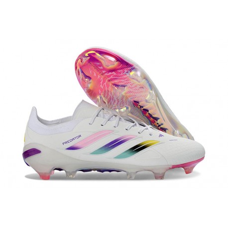 Scarpe da Calcio Adidas Predator Elite L FG Bianco Rosa