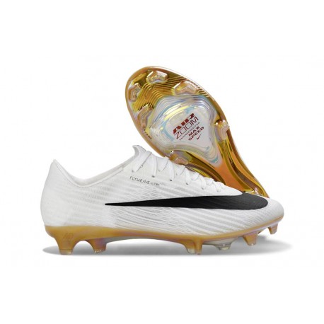Nike Scarpe da Calcio Uomo Mercurial Vapor XVII Elite FG Bianco Nero Oro