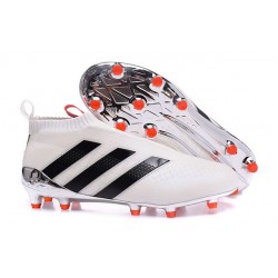 Nuovi Scarpette da Calcio Adidas Ace 16+ Purecontrol FG / AG Bianco Nero Rosso