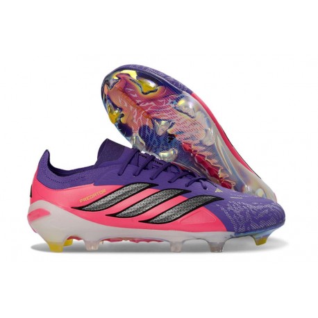 Scarpe da Calcio Adidas Predator Elite L FG Viola Rosa Nero