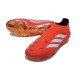 Adidas Scarpa Predator 26 Elite Laceless FG Rosso Bianco