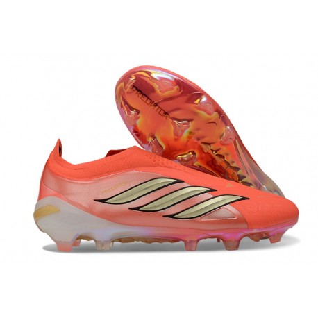Adidas Predator 26 Elite Laceless FG Solar Turbo Thermal Chrome Nero Core