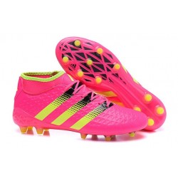 Scarpini Calcio Uomo - Adidas ACE 16.1 Primeknit FG/AG - Rosa Nero Giallo