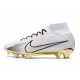 Nuovo Tacchetti da Calcio Nike Mercurial Superfly VI 360 Elite FG CR7 Nero Argento