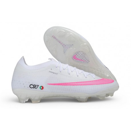 Nike Mercurial Vapor XVII Elite FG Scarpe da Calcio CR7 Bianco Rosa