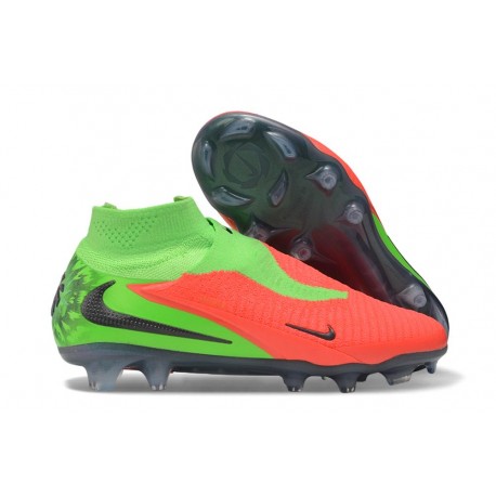 Scarpa Nike Phantom 6 Elite High FG Hot Punch Nero Verde Strike