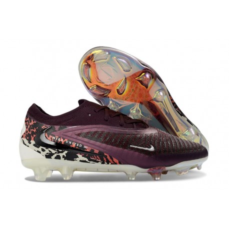 Scarpe Nike Phantom 6 Elite Low FG Borgogna Crush Univ Rosso Fossil