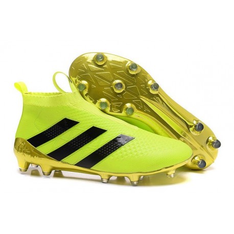 Nuovi Scarpette da Calcio Adidas Ace 16+ Purecontrol FG / AG Volt Oro Nero