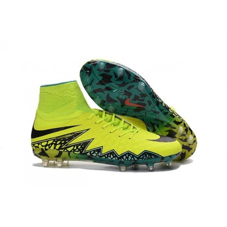 Nuove SCARPE NIKE HyperVenom Phantom II FG Volt Nero Hyper Turchese