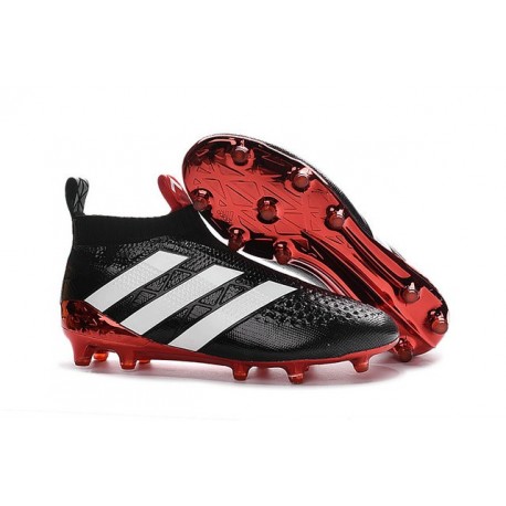 Nuovi Scarpette da Calcio Adidas Ace 16+ Purecontrol FG / AG Nero Rosso Bianco