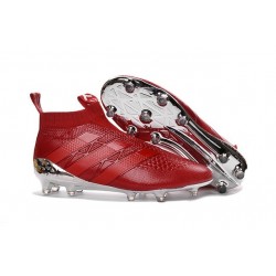 Nuovi Scarpette da Calcio Adidas Ace 16+ Purecontrol FG / AG Argenteo Rosso