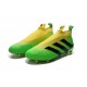 Nuovi Scarpette da Calcio Adidas Ace 16+ Purecontrol FG / AG Brasile Olimpiadi Verde Solar Giallo Shock Nero