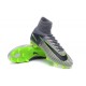 2016 Nuove Scarpa da calcio Nike Mercurial Superfly V FG Grigio Nero Verde