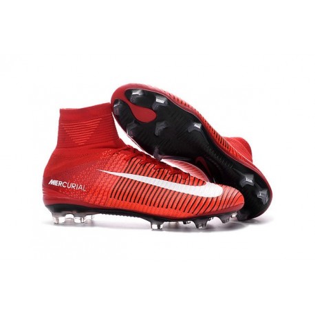 Scarpa da calcio Nike Mercurial Superfly V FG Uomo Rosso Bianco Nero